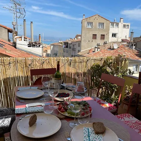 06m - Old Beautiful Duplex Terrace With Sea View Lägenhet Antibes